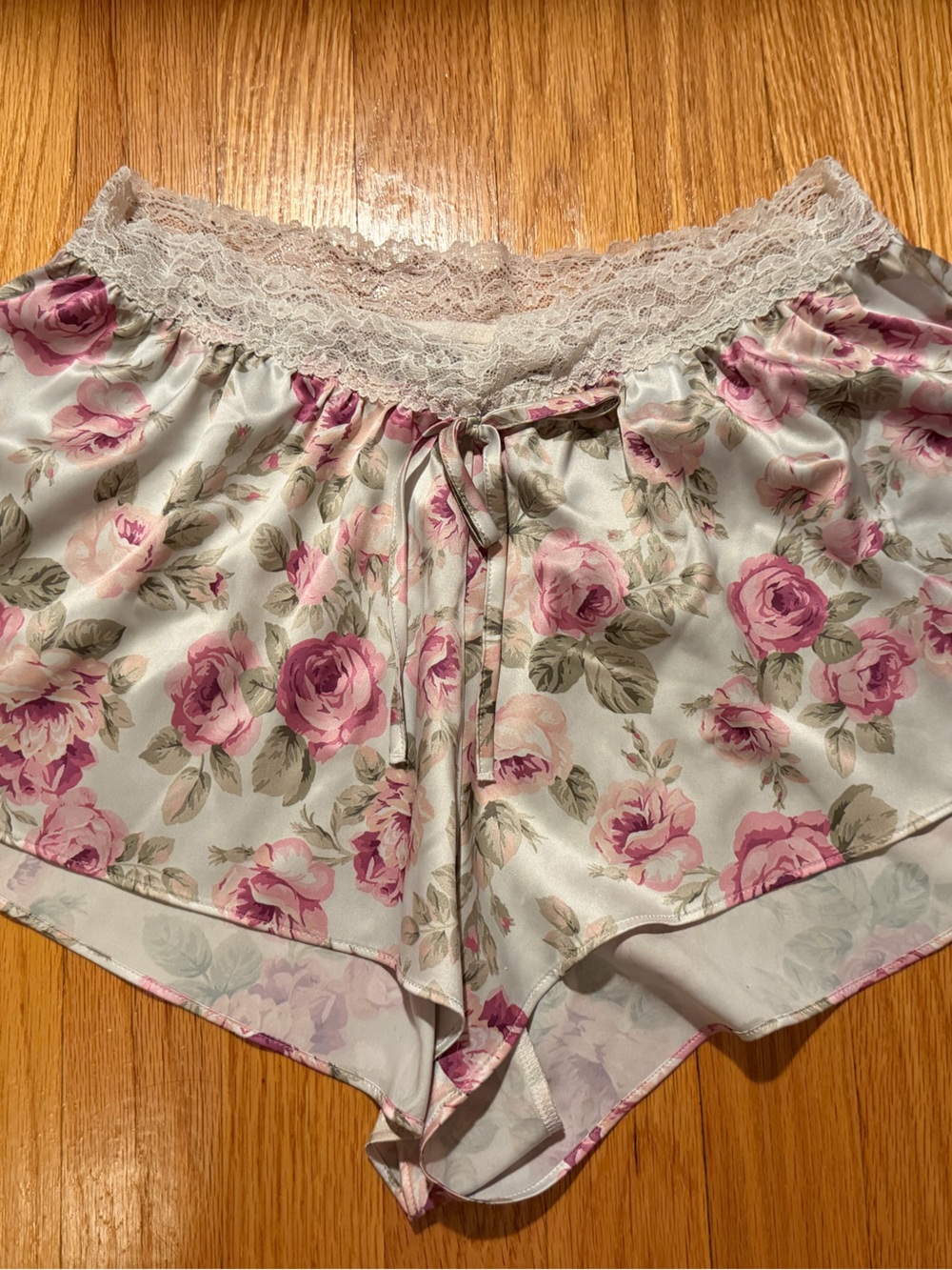 For Love and Lemons Floral Satin Sleep Shorts
